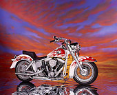 MOT 01 RK0212 01
1992 Custom Chrome Hot Rod 45th Anniversary White Red Flames Profile  Sunset Clouds Studio