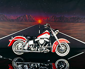 MOT 01 RK0254 03
1992 Custom Chrome Special Construction FLH Red And White Profile Desert Road