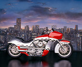 MOT 01 RK0265 08
1995 Custom Harley Davidson Red Profile City Background