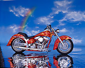 MOT 01 RK0293 02
90's Radical Custom Big Twin Softail Red With Flames Clouds And Rainbow