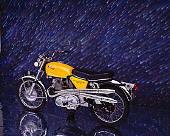 MOT 01 RK0336 02
1970 Norton S Type 750 Commando Yellow 3/4 Rear View Studio