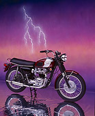 MOT 01 RK0342 07
1970 Triumph Bonneville 3/4 Side View On Mylar Floor Lightning Background