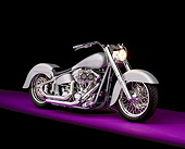 MOT 01 RK0426 07
2003 Softail Custom Motorcycle Silver 3/4 Front View Studio