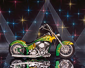 MOT 01 RK0449 10
2004 Coastside Custom Softail Green Yellow Flames Side View On Mylar Spotlights Studio