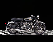 MOT 01 RK0514 01
1955 Vincent Black Shadow Profile View On Checkered Floor Studio