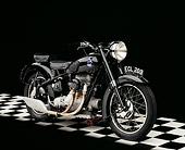 MOT 01 RK0519 05
1950 Sunbeam 58 Black 3/4 Side View On Checkered Floor Studio