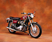 MOT 01 RK0538 03
1972 BSA Rocket Three Purple 3/4 Front View On Brown Mottled Background