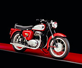MOT 01 RK0563 05
1962 BSA Star Twin Red And Silver 3/4 Side View On Red Floor Gray Line Studio