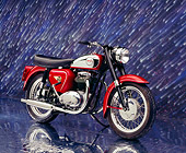 MOT 01 RK0565 01
1962 BSA Star Twin Red And Silver 3/4 Side View On Mylar Floor Night Showers Studio