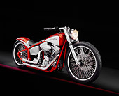MOT 01 RK0573 13
2004 V Twin Softail Orange And Cream 3/4 Side View On Red Line Studio