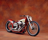 MOT 01 RK0576 02
2004 V-Twin Softail Orange And Cream 3/4 Front View On Brown Mottled Background