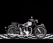 MOT 01 RK0580 03
1947 Norton Model 18 Black And Chrome Side View On Checkered Floor Studio
