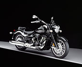MOT 01 RK0622 03
2006 Yamaha, Roadliner, Midnight Black 3/4 Side View On Gray Floor Studio
