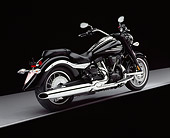 MOT 01 RK0624 07
2006 Yamaha, Roadliner, Midnight Black 3/4 Rear View On Gray Floor Studio