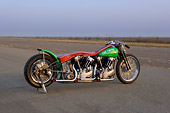 MOT 01 RK0686 01
1947 Harley Davidson Dual Knuckle Head Green And Red Rear 3/4 View On Pavement
