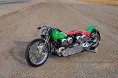 MOT 01 RK0689 01
1947 Harley Davidson Dual Knucklehead Green And Red Side 3/4 Side View On Pavement