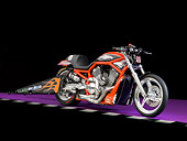 MOT 01 RK0737 01
2005 Harley Davidson V-Rod Destroyer Screaming Eagle Orange And Black 3/4 Side View Studio