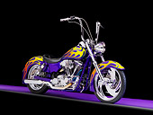 MOT 01 RK0746 01
River Rat Customs 1995 Dyna Wide Glide Purple With Flames 3/4 Front View Studio