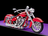 MOT 01 RK0750 01
2002 Hot Candy Apple Red Custom Motorcycle 3/4 Front View Studio