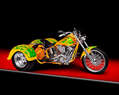 MOT 01 RK0752 01
Harley-Davidson Trike Yellow With Green Flames 3/4 Front View Studio