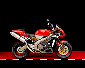 MOT 02 RK0114 09
2003 Aprilia Tuono 1000cc Red Side View On Red Floor Checkered Line Studio