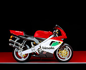 MOT 02 RK0156 06
1997 Bimota 500-V Red And White Side View Red Floor Gray Line Studio