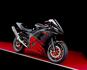 MOT 02 RK0194 02
2003 Yamaha R6 LE Black With Red Flames 3/4 Front View On Red Floor Gray Line Studio