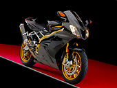 MOT 02 RK0327 01
2006 Aprilia Factory RSV 1000RR Black 3/4 Front View On Red Floor Studio