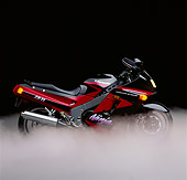MOT 02 RK0048 01
Kawasaki Ninja ZX-11. Black/red profile in studio with smoke on floor