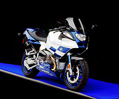 MOT 02 RK0134 03
2003 BMW Boxer Replika Cup R11005 Blue And White 3/4 Front View On Purple Floor Gray Line Studio