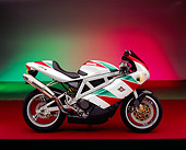 MOT 02 RK0163 01
1999 Bimota DB4 Red Green And White Profile View On Red Floor Green And Red Lighting Studio