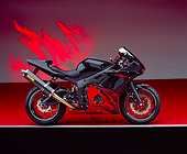 MOT 02 RK0193 09
2003 Yamaha R6 LE Black Red Flames Profile View Studio