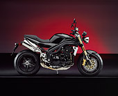 MOT 02 RK0257 06
2005 Triumph Speed Triple Black Profile View Red Shading Background Studio