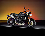 MOT 02 RK0258 01
2005 Triumph Speed Triple Black 3/4 Side View On Gray Line Orange Shading Background Studio