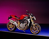 MOT 02 RK0259 03
2004 MV Agusta Brutale Oro Red 3/4 Side View On Purple Floor And Shading Studio