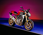 MOT 02 RK0260 01
2004 MV Agusta Brutale Oro Red 3/4 Front View On Purple Floor And Shading Studio