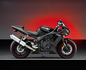 MOT 02 RK0276 01
2005 Yamaha YZF-R6 Black Profile View On Gray Line Red Shading Background Studio