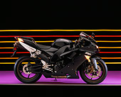 MOT 02 RK0295 01
2006 Kawasaki ZX-10R Black Profile View On Purple Floor Colorful Lines Studio