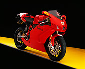 MOT 02 RK0304 06
2005 Ducati 749R Red 3/4 Front View On Yellow Floor Studio