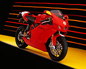 MOT 02 RK0305 05
2005 Ducati 749R Red 3/4 Front View On Yellow Floor Colorful Lines Studio