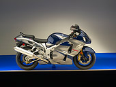 MOT 02 RK0316 01
2006 Suzuki Hayabusa GSX 1300R Blue Profile View On Blue Floor Studio