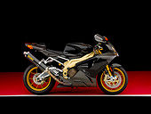 MOT 02 RK0326 01
2006 Aprilia Factory RSV 1000RR Black Profile View On Red Floor Studio