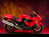 MOT 02 RK0332 01
2006 Kawasaki ZX-14 Red Profile View On Red Floor Studio