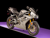 MOT 02 RK0354 01
2006 Triumph Daytona 675 Graphite 3/4 Front View On Purple Floor Studio