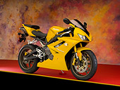 MOT 02 RK0371 02
2007 Triumph Daytona 675 Yellow 3/4 Side View Studio