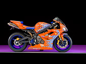 MOT 02 RK0376 02
2006 Triumph Daytona Triple Orange With Checkers Profile View Studio