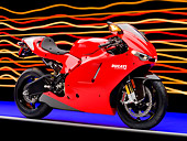 MOT 02 RK0407 03
2008 Ducati Desmosedici RR Red 3/4 Front View Studio