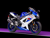 MOT 02 RK0415 01
2008 Suzuki GSX-R1000 Motorcycle Blue 3/4 Front View Studio