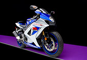 MOT 02 RK0416 01
2008 Suzuki GSX-R1000 Motorcycle Blue 3/4 Front View Studio