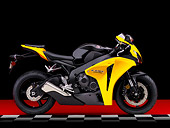 MOT 02 RK0420 01
2008 Honda CBR1000RR Motorcycle Yellow Profile View Studio